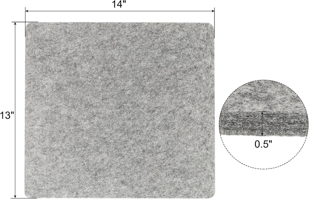 PATIKIL Wool Pressing Mat, 14" x 13" Wool Ironing Pad Blanket 0.5" Thickened Heat Resistant Quilting Ironing Pad for Quilters Sewing Craft, Grey