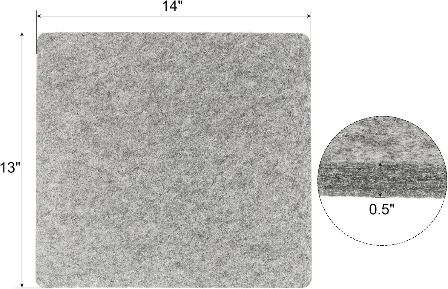 PATIKIL Wool Pressing Mat, 14" x 13" Wool Ironing Pad Blanket 0.5" Thickened Heat Resistant Quilting Ironing Pad for Quilters Sewing Craft, Grey