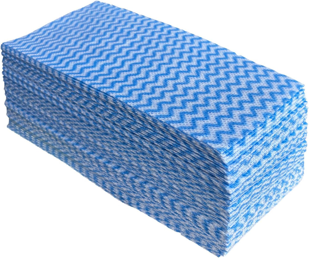Disposable Cleaning Cloths Multi-Purpose Heavy Duty Disposable Dish Cloth Dish Rags for Kitchen, 7.87 x 15.75 inches -50 Counts/Pack,Blue