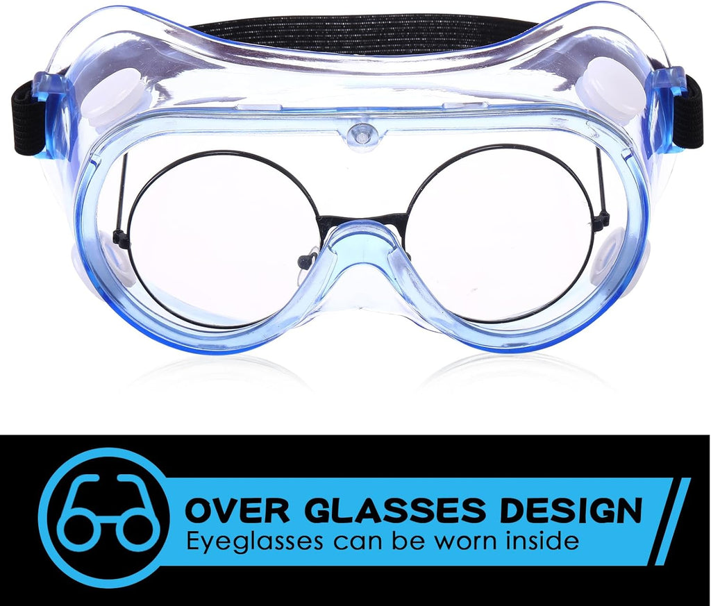 Yunsailing Protective Safety Goggles Lab Over Glasses Clear Anti Fog Eye Protection Goggles for Men Women