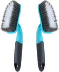 2-Pack Scrub Brush for Cleaning with Long Handle, Medium Firm Brush Bathroom Cleaning Supplies and Bathtub Cleaner and Shower Cleaning, Multi-Scene Use for Kitchen or Carpet