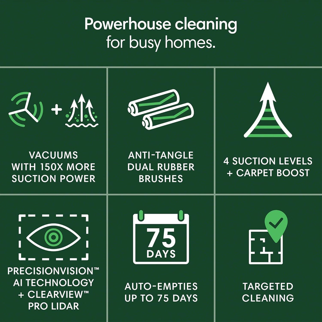 iRobot Roomba Plus 504 Vac Robot Vacuum with AutoEmpty Dock - Superior Power-Lifting Suction, Anti-Tangle Dual Rubber Brushes, Perfect for Pet Hair, Self-Empties for 75 Days, Avoids Obstacles, LiDAR