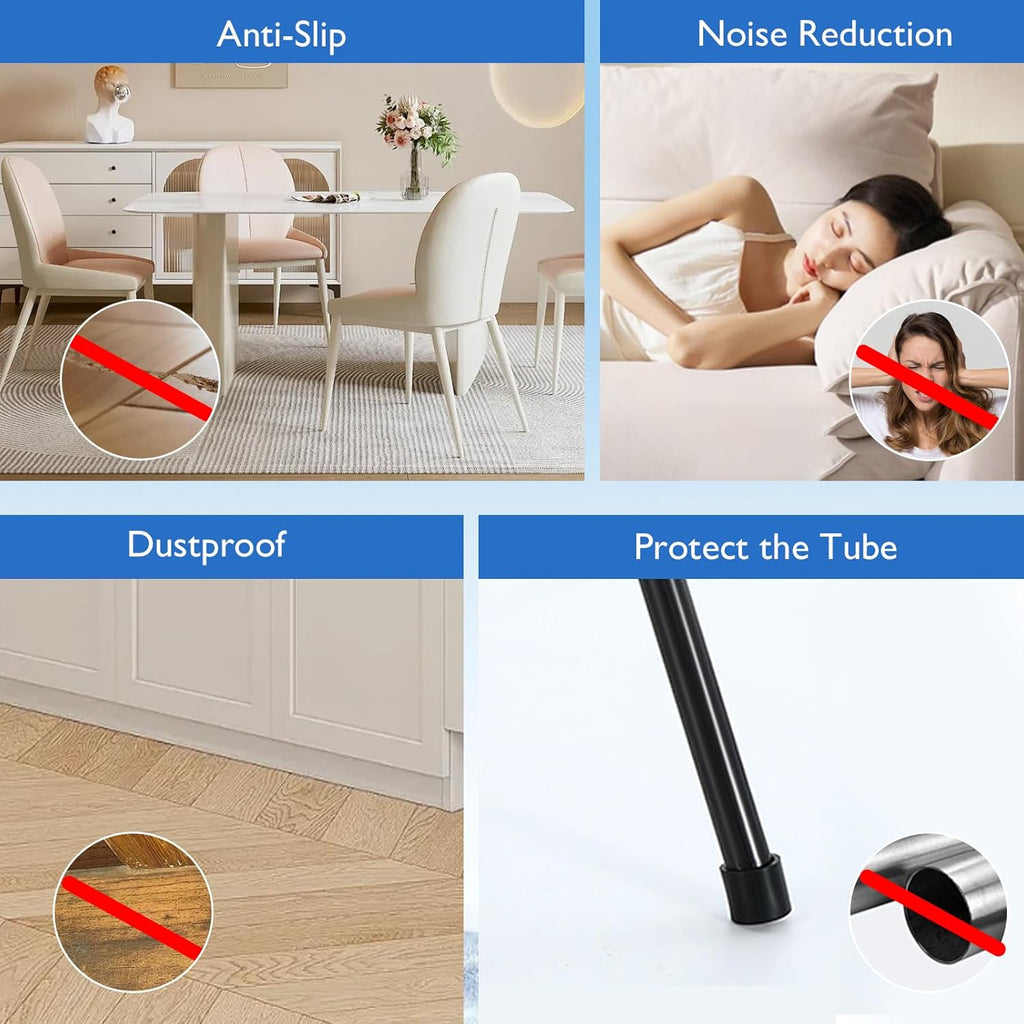 4 Pcs 2" Round Rubber Chair Leg Caps, PVC Table Leg Covers, Flexible & Anti-Slip Furniture Leg End Caps, Chair Leg Floor Protectors for Bar Stool Leg Patio Indoor, Black