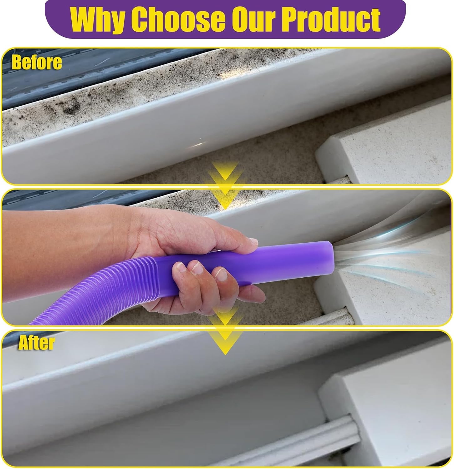 Vacuum Crevice Cleaning Attachment Set, 34" Bendable Hose, Fits Dyson V7 V8 V10 V11 V15 GEN5, Dryer Vent Lint Remover, Car Detailing, Home Gap Cleaning
