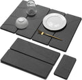 2 PCS Large Stone Dish Drying Mat for Kitchen Counter Quick Dry Stone Dishes Mats Marbled Water Absorbing Diatomaceous Earth Drying Pad for Countertop Bottles Utensils Cups (Carved Gray 24"x16"&8"x4")