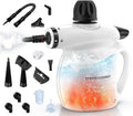 LABIGO Steam Cleaner, Pressurized Handheld 13pcs Multi-Purpose Natural Deep Cleaning Steamer, Portable Steamer for Cleaning Home, Grout, Kitchen, Car, Window, Upholstery, Bathroom and Clothes, White