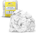Huck & Terry White T-Shirt Bag of Rags (1 LB Bag), 100% Recycled Material, Cotton Blend Bar Mop, Reclaimed, Eco-Friendly Cloth, Cleaning & Painting Rags, Lint Free, Highly Absorbent