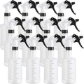 Eccliy 12 Pcs 16 Oz Plastic Spray Bottle, Adjustable Empty Reusable Sprayer for Cleaning, Planting, Water, Bathroom and Kitchen, BBQ, Commercial and Residential (Black,Measurement)