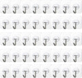 COLOGO 100 Pack Adhesive Hooks 24lb(Max) Heavy Duty Self Adhesive Hooks, Transparent Reusable Seamless Adhesive Wall Hooks for Kitchens, Bathroom, Office
