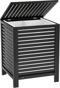 Homykic Bamboo Laundry Hamper with Lid, 120L Large Clothes Laundry Sorter with Removable 2-Section Liner Bag, Raised Laundry Basket Organizer for Clothing, Bathroom, Bedroom, Laundry Room, Black