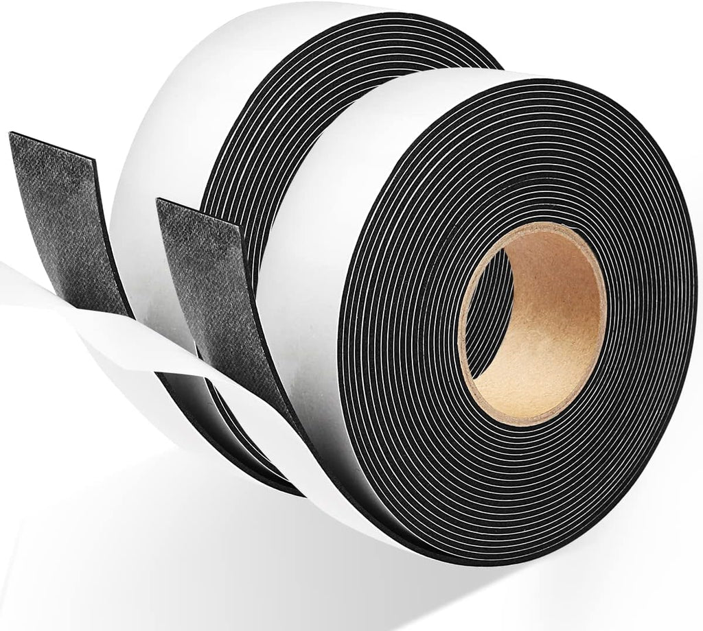 2 Rolls Weather Stripping Door Seal, 1''W x 1/16'' T Foam Tape Single Sided, Adhesive Closed Cell Weather Strip (Total 32 Feet Long)…