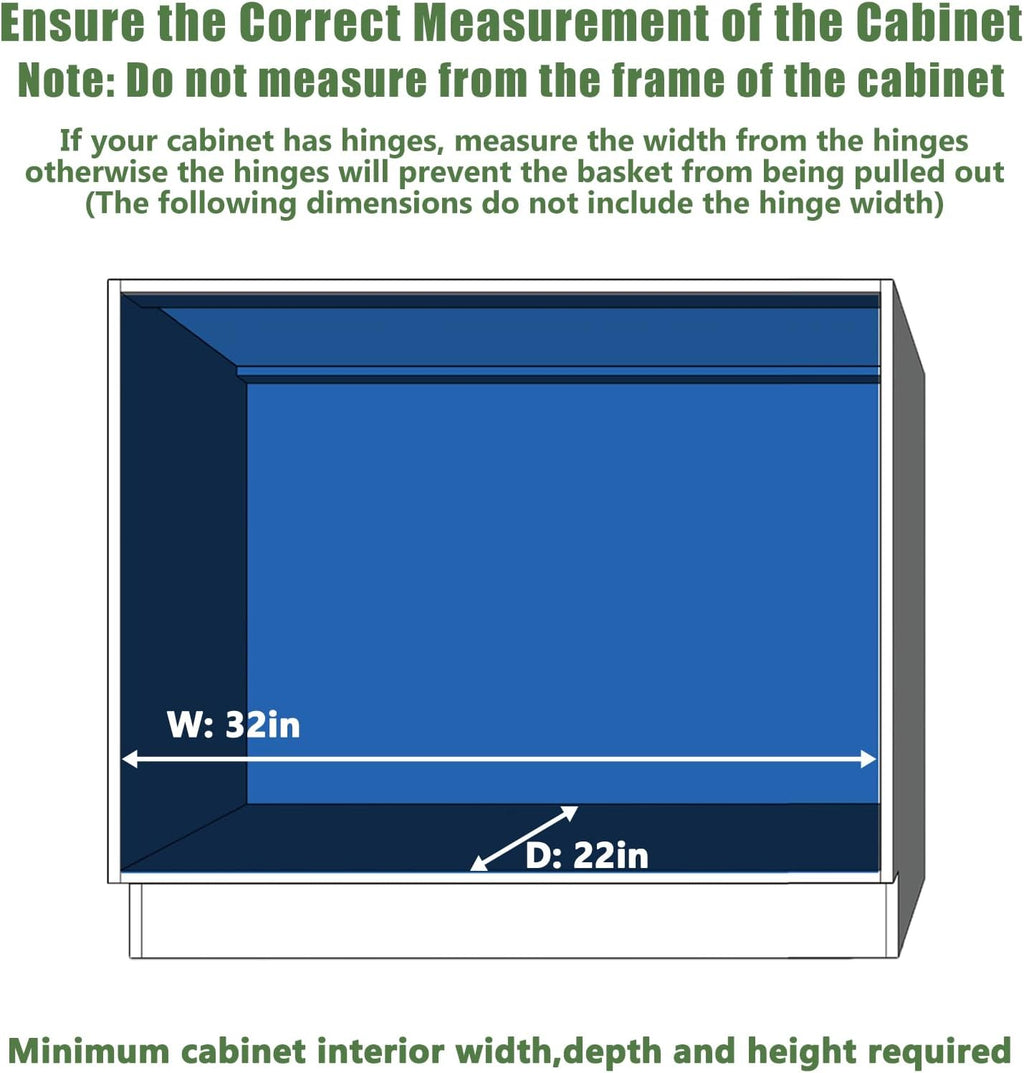 LOVMOR Pull Out Cabinet Organizer 31½" W x 21½" D, Kitchen Cabinet Pull Out Shelves Slide Out Storage