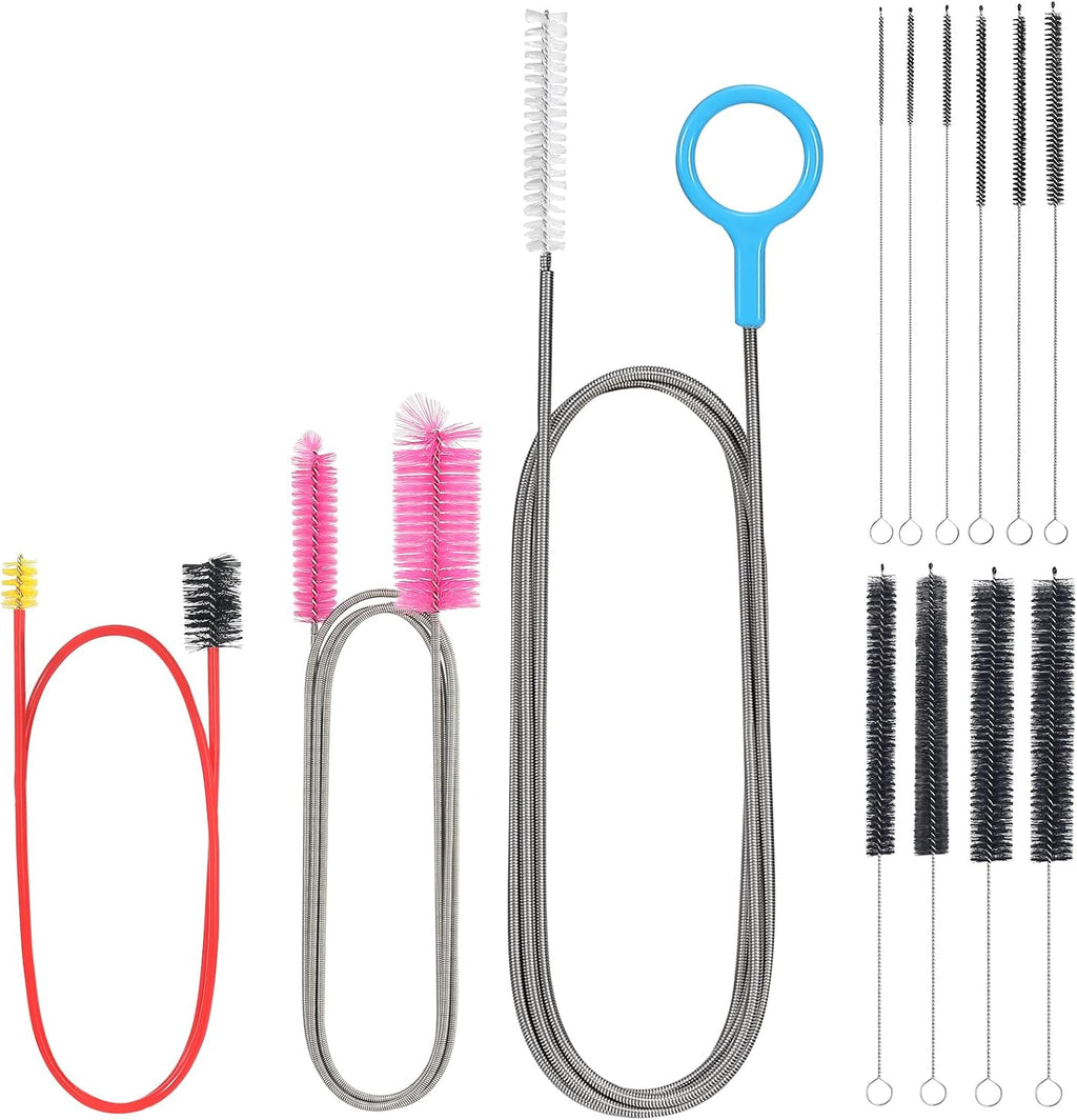 Flexible Pipe Cleaner, Clog Remover for Sink, Household Sewer Hair Brush, Long Drain Brush with Flexible Feeding Tube - 13pcs