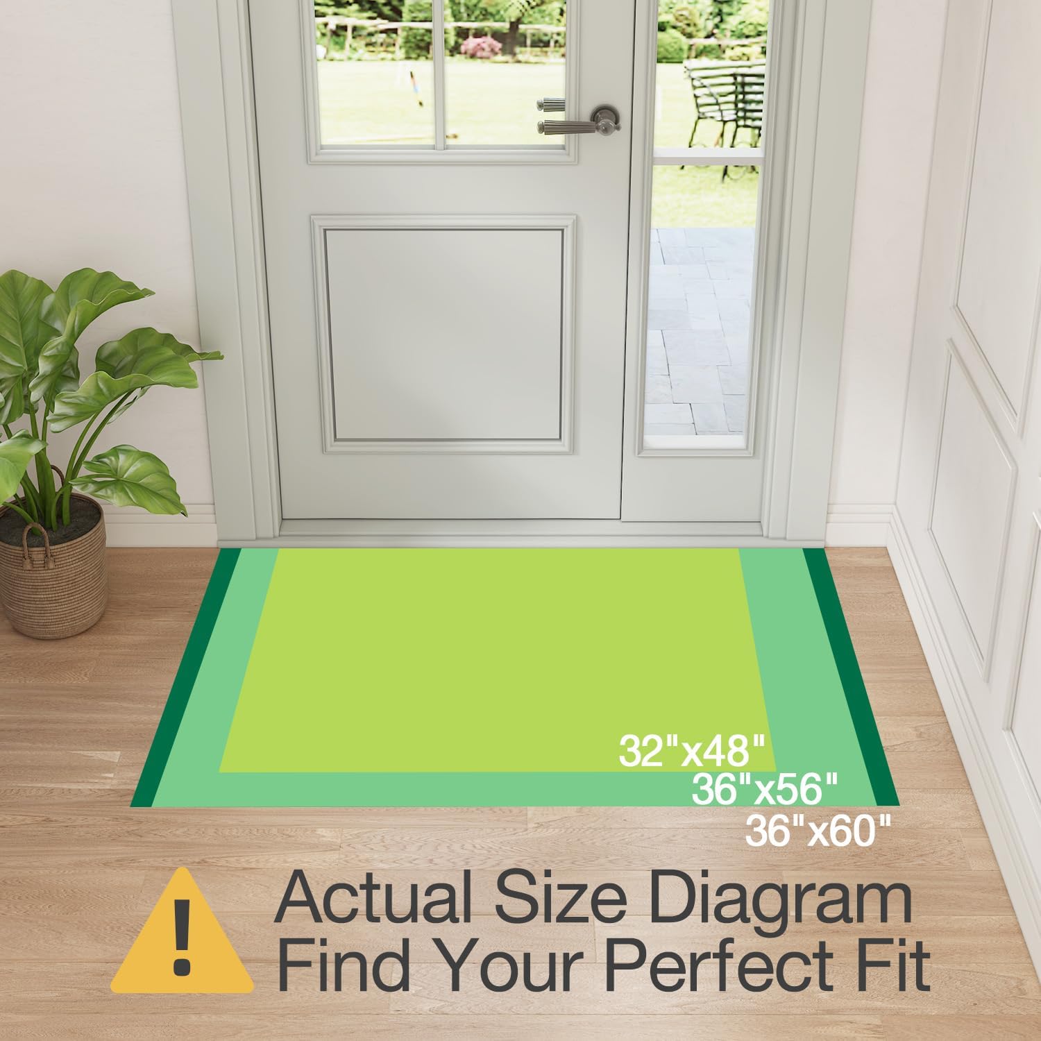 LUMI Indoor Door Mat 36"x56", Ultra Thin Low Profile Non-Slip Doormat for Home Entrance, Absorbent & Stain-Resistant Welcome Mats, Washable Entryway Mat for Front Door, Patio, Porch, Camel