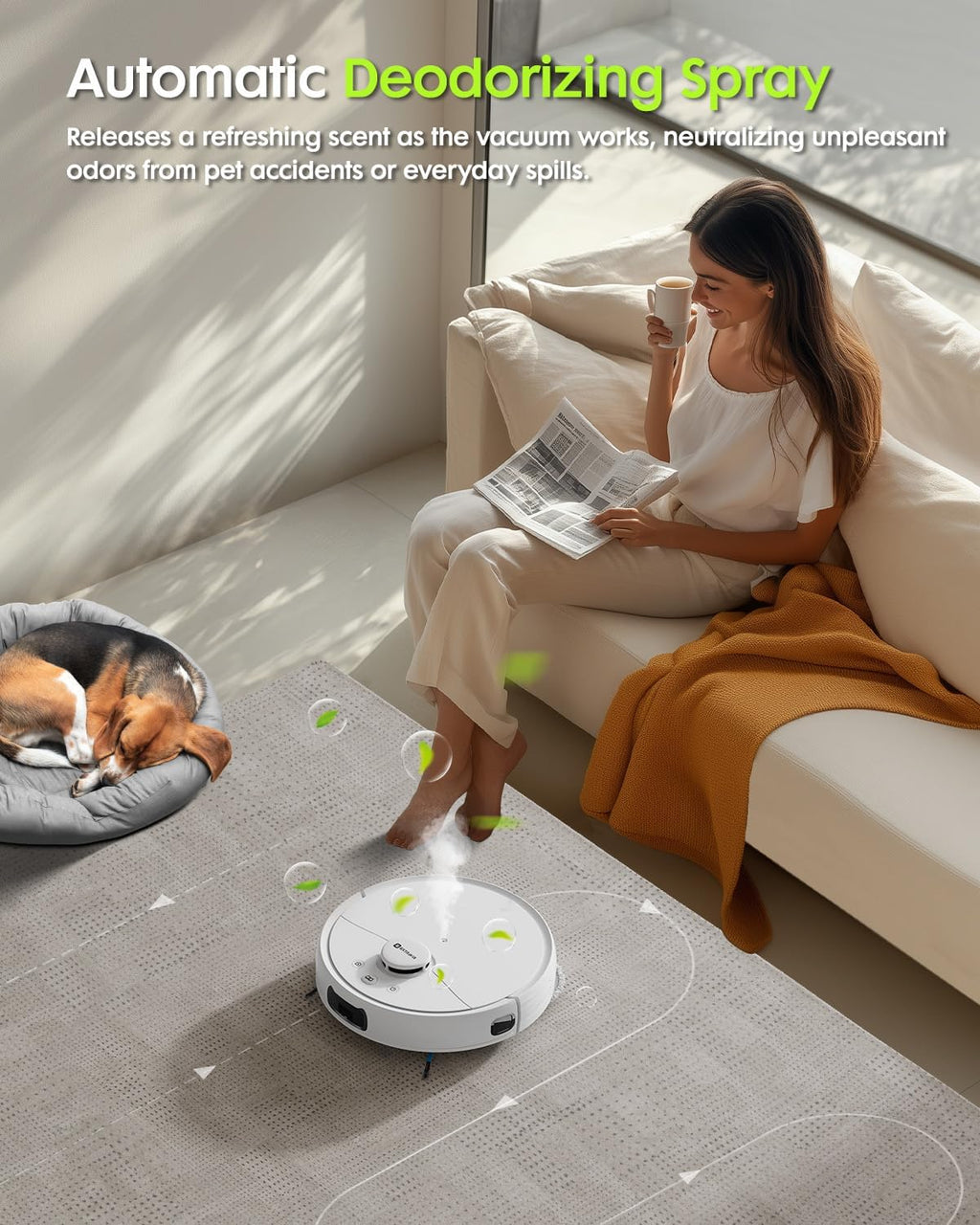 V5 Robot Vacuum and Mop, 8500Pa Suction, Laser Navigation, Self-Emptying Robotic Vacuum Cleaner with Extra Replacement Parts