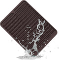 ZLR Silicone Dish Drying Mat for Kitchen Counter, Eco-Friendly Fast Dry Dish Mat, Easy Clean Multi Usage Drying Matt, Heat Resistant Trivet, 12" x 16" Large, Coffee