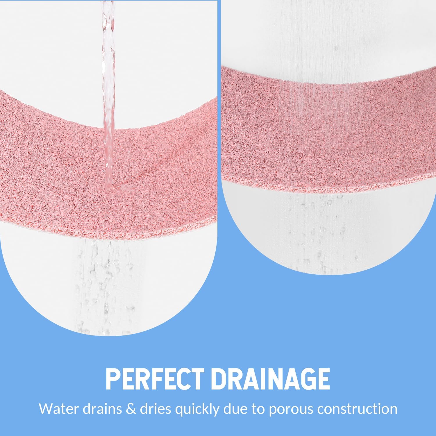 Non-Slip Bathtub Mat, Anti Slip Shower Mat, Fast Drying Bathtub Mats, Foot Scrubber Mat, Anti Slip Mat for Tub, Floor, Bathroom, Kitchen, Home, Hotel (Pink 24"×24")