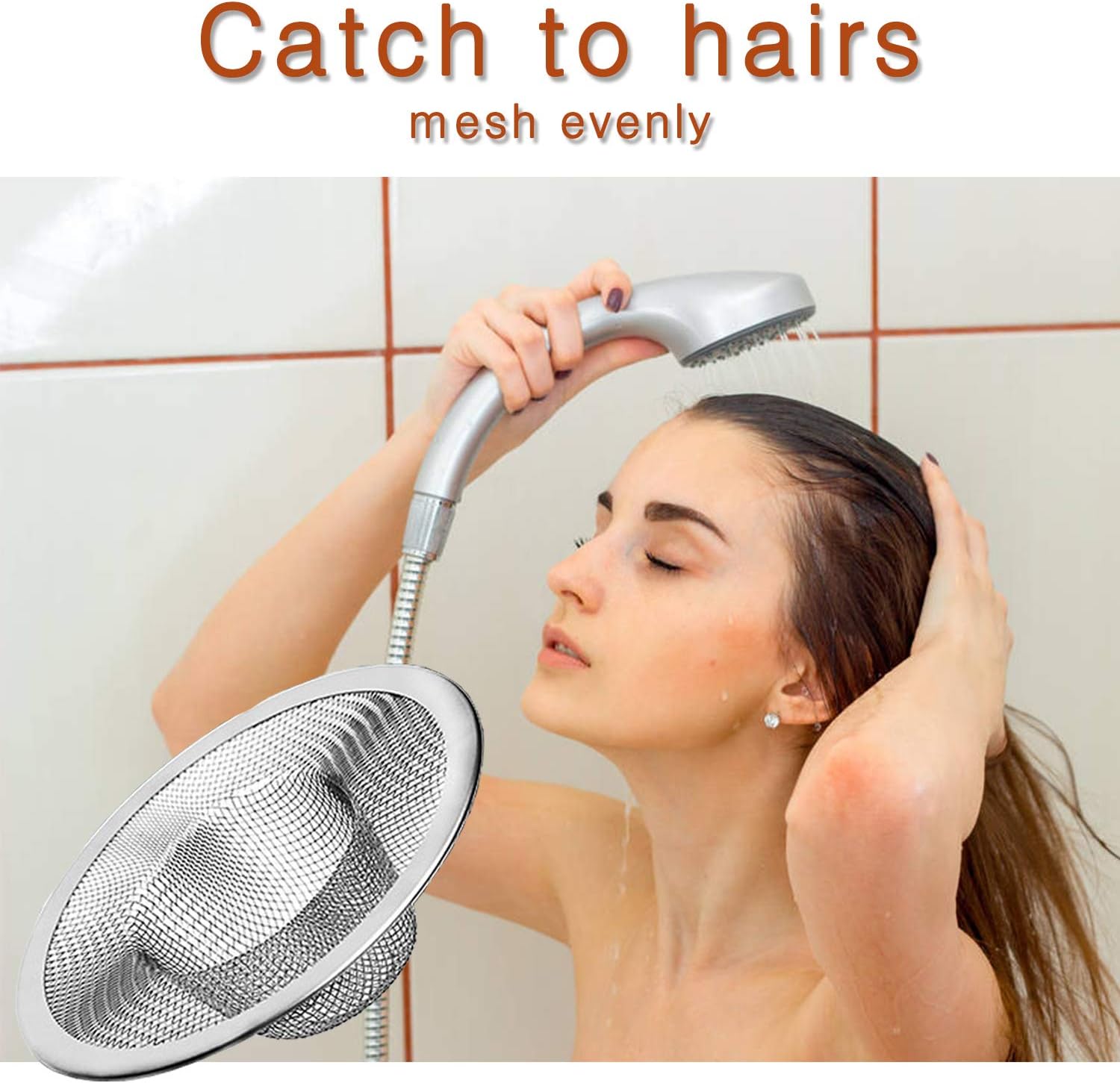 4pcs Heavy Duty Stainless Steel Kitchen Sink Strainer, 2.75" Top / 1" Mesh Metal Sink Strainer,Perfect for Kitchen Sink/Bathroom Bathtub Wash basin Floor drain balcony Drain Hole, Utility