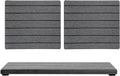 3 Pack Diatomite Stone Sink Tray, Water Absorbing Mat for Kitchen & Bathroom Counter, Quick Dry Soap Dish Makeup Vanity Caddy,Sponge Holder Organizer, Dark Gray 2pcs of 8"x 3.8" and 1pc of 3.8"x 3.8"