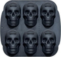JETKONG 6 Cavity Skull Cake Pan and Silicone Skull Cakelet Mold