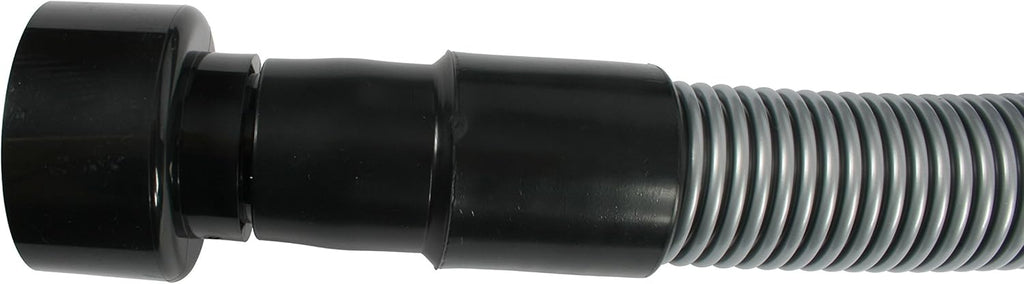 Cen-Tec Systems 10 Ft. Premium Shop Vacuum Extension Hose with 2 tank adapters and 1.25" curved end,120"L x 1.25"W, Silver
