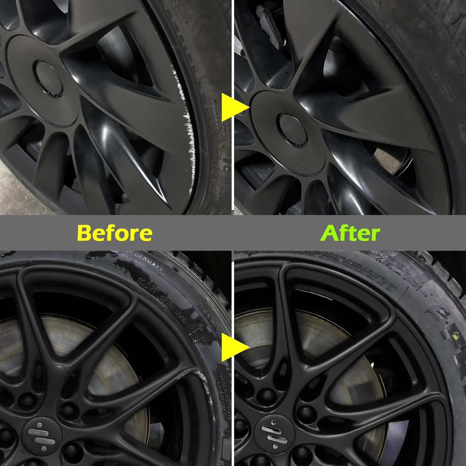 FOLLOWIN Matte Black Rim Touch Up Paint for Cars,Car Wheel Rim Paint Repair Kit,Automotive Rim Scratch Repair 1OZ/30ml