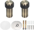 PATIKIL 2Set Round Door Stoppers, 80mm Stainless Steel Door Stop Doorstop Wedge Metal Cylinder Self Adhesive with Screw for Bottom of Door Floor Inside, Bronze