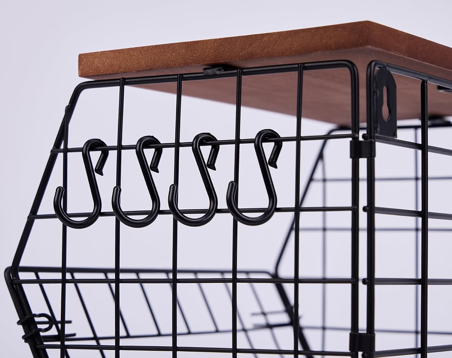 2 Pack XL Trash Bag Holder, Stackable Garbage Bag Dispenser with Wood Lid for Kitchen Countertop Pantry, Laundry & Under Sink Organization Storage