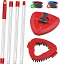Spin Mop Handle for O-Cedar,Scrub Brush and Mop Base Compatible with Ocedar EasyWring 1 Tank System,4 Section 30" to 58" Mop Replacement Handle Stick Pole for O Cedar Spin Mop Refills and Brooms