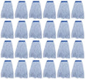 Matthew Cleaning Looped-Open Cotton Wet Mop 1.25'' Universal Headband Heavy Duty Commercial Mop Head Replacement for Indoor&Outdoor Use,Grease Stain Floor Cleaning String Mop Head Refills Pack of 24