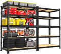 PrimeZone 36" x 16" x 72" Heavy Duty Storage Shelves - 5 Tier Adjustable Garage Storage Shelving, Metal Storage Utility Rack Shelf Unit for Warehouse Pantry Closet Kitchen, Black, 2 Pack
