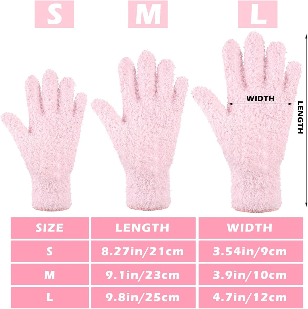 Patelai 3 Pairs Microfiber Plant Dusting Gloves Leaf Cleaning Gloves for Indoor Plants, Blinds, Furniture, House (Large,Green Yellow, Water Blue, Pink)