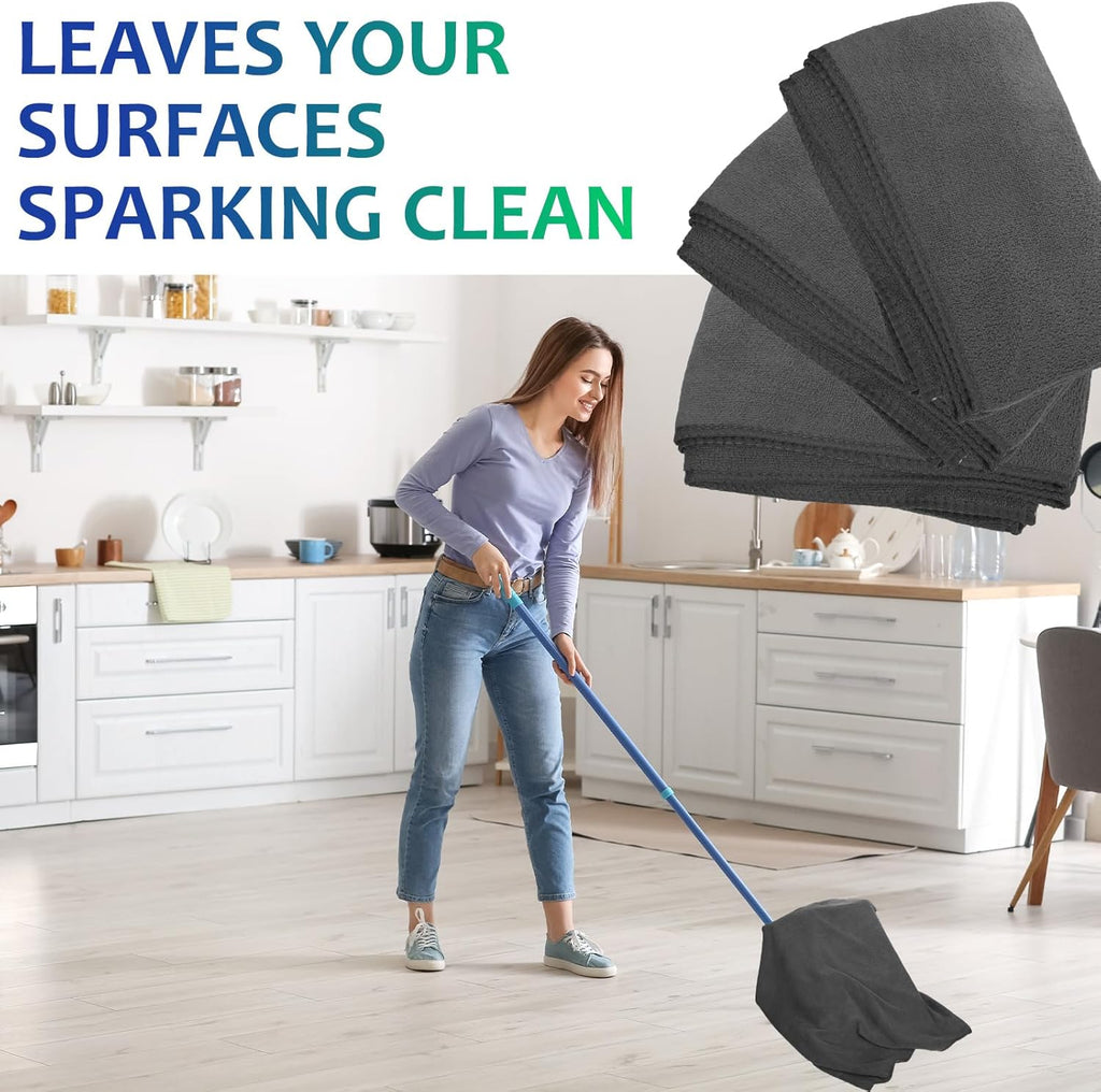Newwiee 3 Pcs Extra Large Microfiber Cleaning Cloth 30" x 20" Washable Reusable Microfiber Towel Streak Free Lint Free Cloth for Cleaning Home Glass Office Window Bathrooms (Gray)