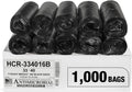 Aluf Plastics High Density Trash Bags, 33 Gallon, 1000 Count, 16 Micron (eq), 33" x 40", Black, for Bathroom, Office, Industrial, Commercial, Janitorial, Municipal, Recycling