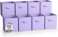 Sorbus 13 Inch Storage Bins - Sturdy Collapsible Fabric Storage Cubes with Handle - 8 Foldable Baskets for Organizing Clothes, Toys, Books - Storage Baskets for Shelves, Closets