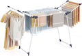 APEXCHASER Clothes Drying Rack Foldable, Large Drying Rack Clothing, Winged Laundry Rack Folding Indoor Outdoor, Metal Clothes Airer for Bedding Towel Sweater Heavy Duty, 68.9" X 22" X 39.3", White