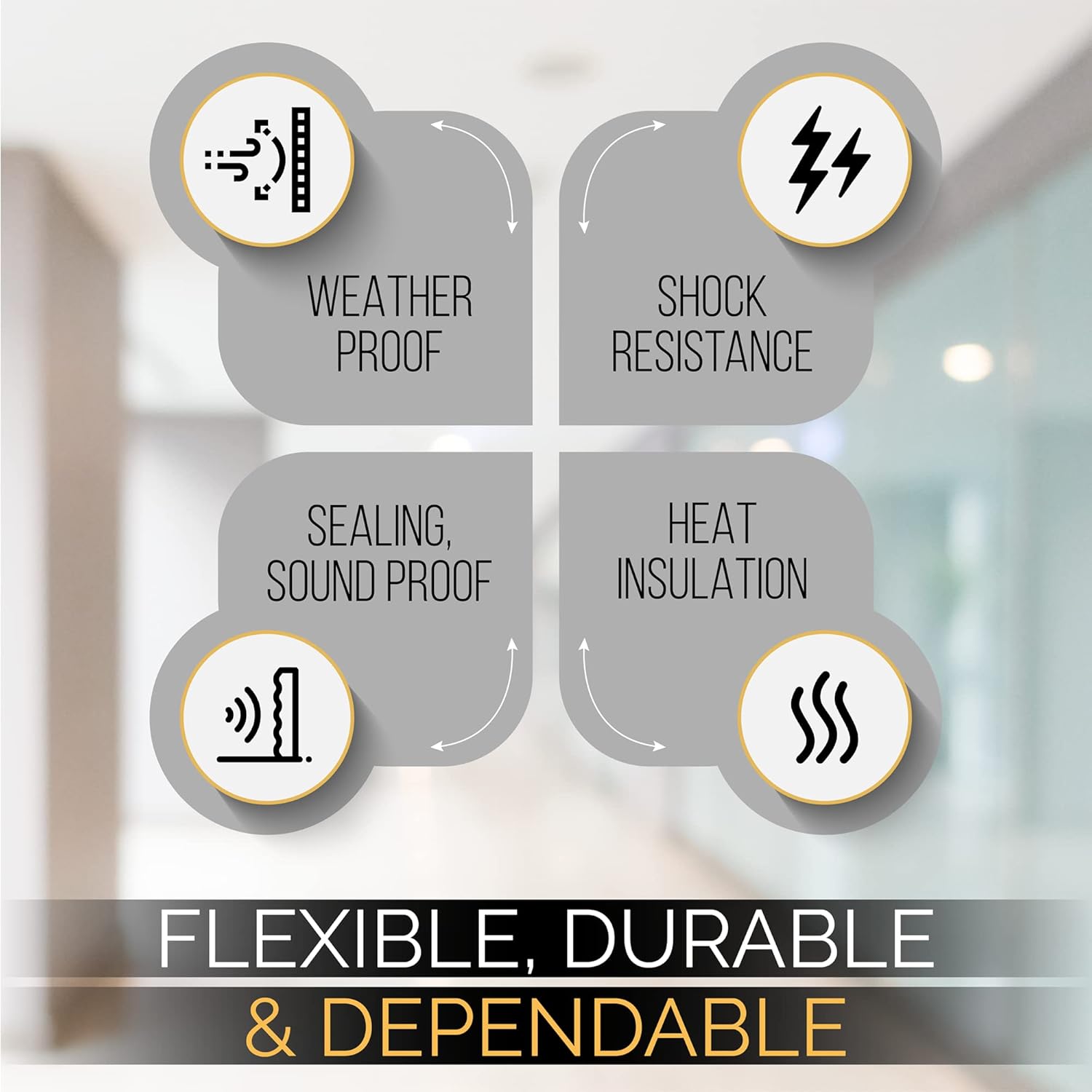 High Density Foam Weather Stripping Door Seal Strip Insulation Tape Roll for Insulating Door Frame, Window, Air Conditioner | Self Adhesive Sealing Weatherstrip (2 in x 1/4 in x 10 Ft, Black)
