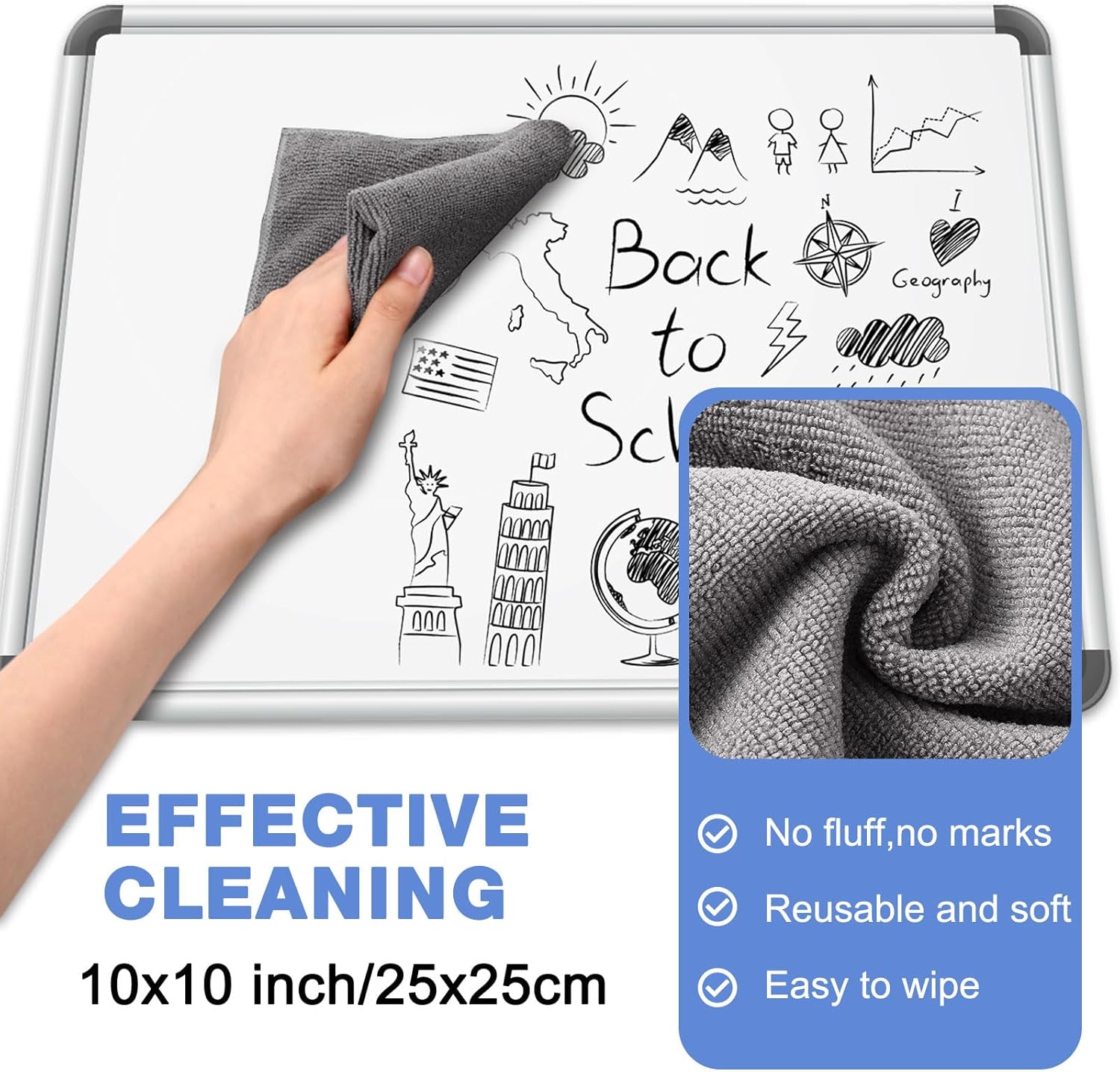 8 Pack Whiteboard Cleaner Spray 8.5oz Dry Erase Board Cleaner with 6 Cloths Non Toxic Dry Erase Cleaner Removes Stubborn Marks from Whiteboards