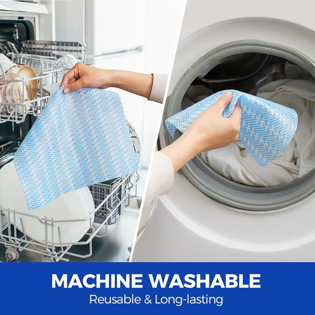 Disposable Cleaning Rolls Handi Wipes Reusable Cleaning Cloths Reusable Dry Kitchen Towels Dish Cloths Dish Towels 2 Roll, Total 200 Pcs, Blue