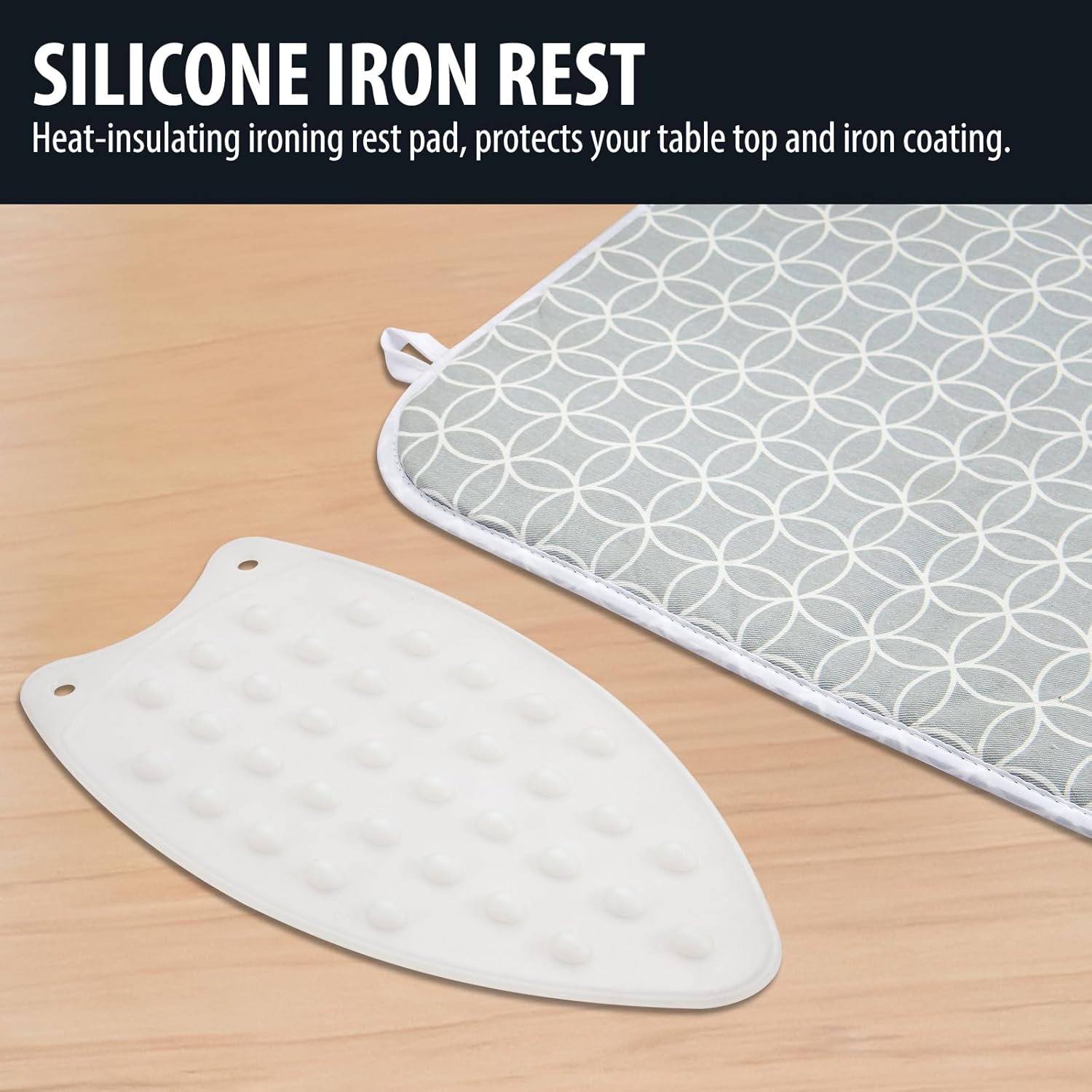 Seiritex Ironing Mat, Portable Ironing Pad 39.4 x 18.9 inch Table Top Iron Board 5 in 1 Travel Iron Blanket for Washer, Dryer, Counter top, Gray