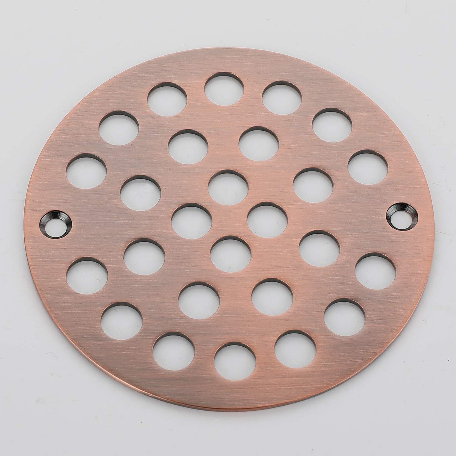 4-Inch Screw-in Shower Strainer Drain Cover Replacement Floor Strainer (Antique Copper)