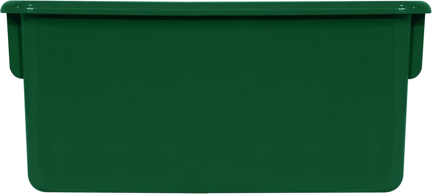 Wood Designs Cubby Storage Bin, Heavy Duty Plastic Containers for Kids Green Cubby Tray Set of 25