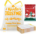XUXRUS Small Christmas Trash Bags, 3 Gallon Christmas Garbage Bags 50 Count, Holiday Trash Bags, Festive Gold Printed Drawstring Garbage Bags for Kitchen & Bathroom, Holiday Supplies