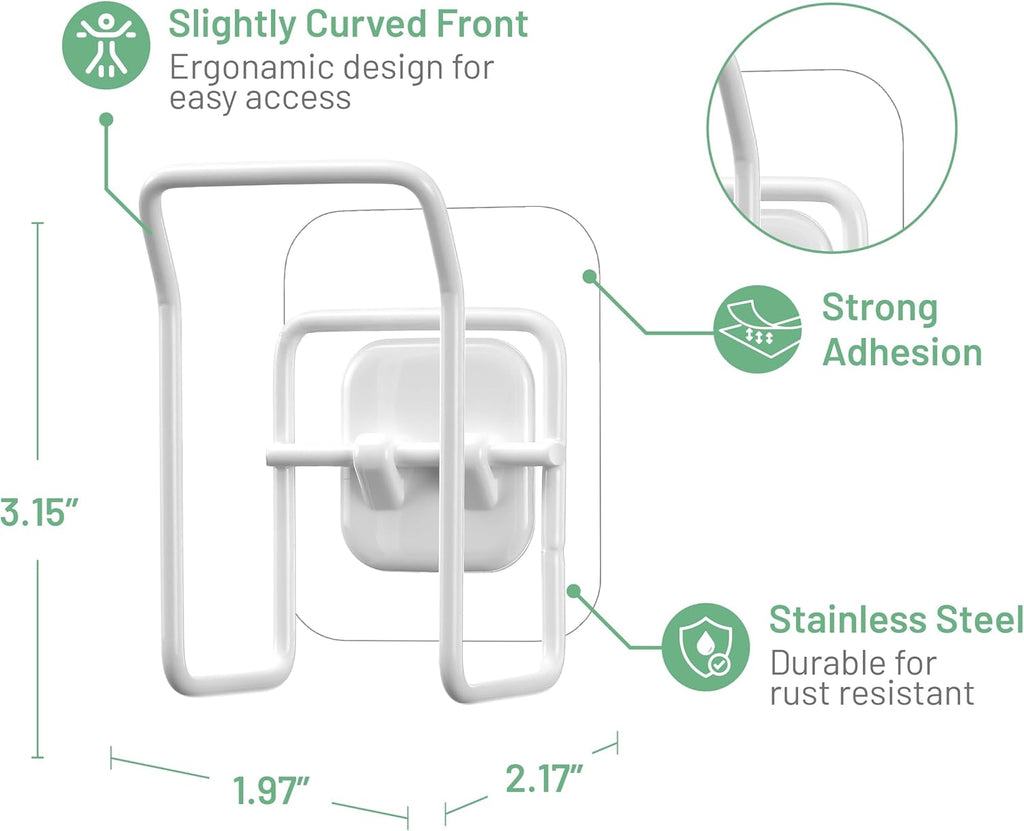 Hook LAB Reusable Sponge Holder for Kitchen Sink & Bathroom Organizer, Mountable Rack for Sponges, Scrubbers, Soaps and Brushes - White