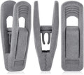 Grey Hanger Clips for Velvet Hangers - 40 PCS Gray Nonslip Velvet Hanger Clips, Skirt Hanger Flocking Clips Fit for Slim Velvet Hangers