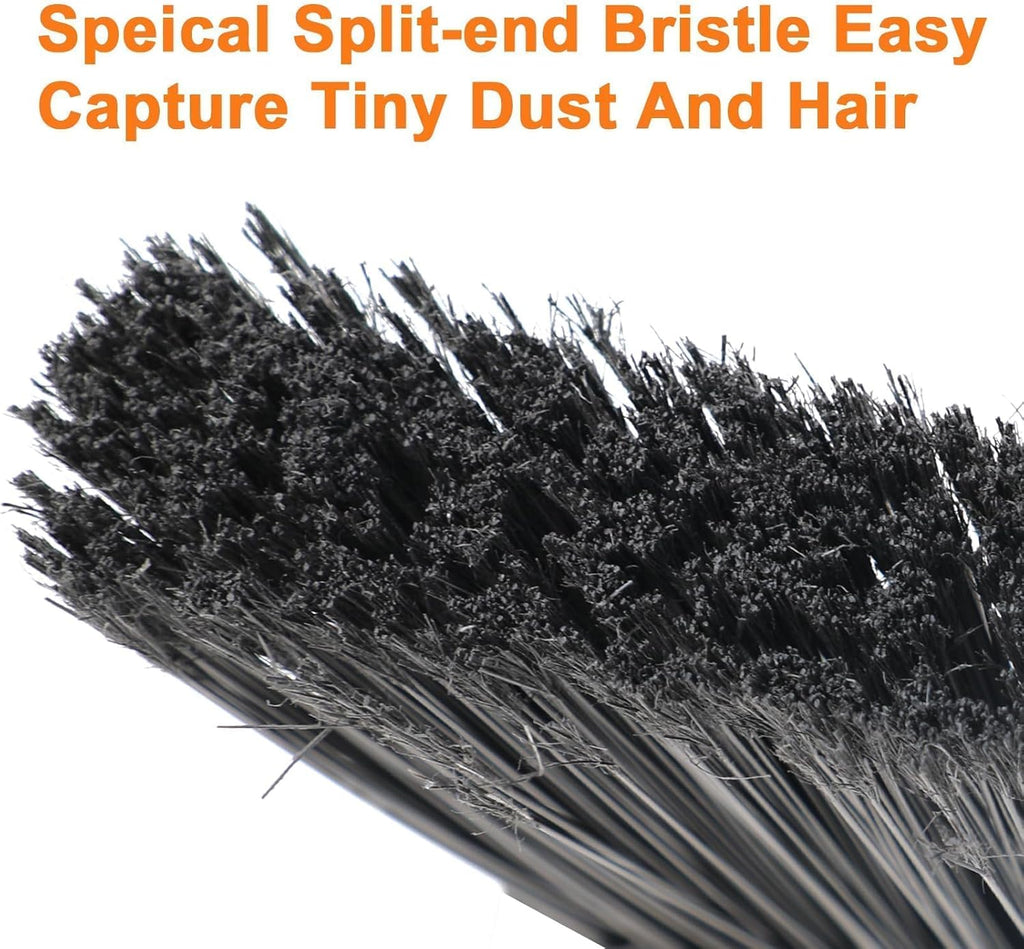 Outdoor Indoor Broom, Brooms for Sweeeping Indoor, Heavy-Duty Kitchen Broom with Long Pole, Angle Broom Orange for Garages Restaurant Courtyard Office Slidewalk Lobby Sweep Dust