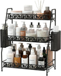 3-Tier Large Size Storage Rack,Counter Organiztion for Bathroom Countertop Organizer Shelf for Spice Racks for Kitchen/Sink/Bedroom/Living room/Office/Plant Rack with Two Metal Baskets