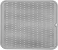 Silicone Dish Drying Mat for Multiple Usage,Easy clean,Eco-friendly,Heat-resistant Silicone Mat for Kitchen Counter or Sink,Refrigerator or Drawer Liner Grey 2XL 24 inches x 18 inches
