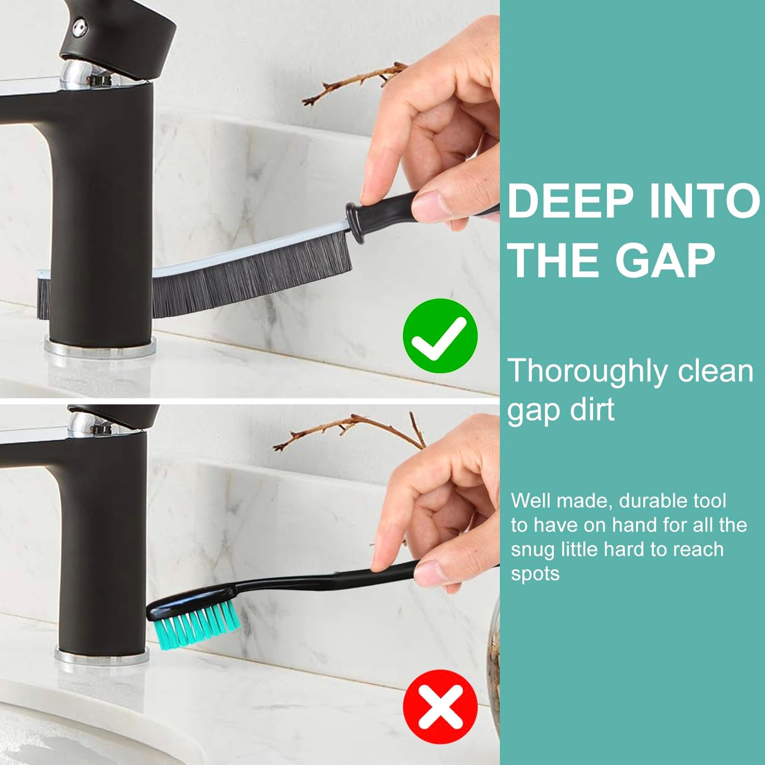 Crevice Cleaning Brush, Multifunctional Hard-Bristled Gap Scrub Brush, Gap Cleaning Tool, Home Essentials, Bathroom Cleaner Tools for Household Use, Kitchen, Window, Faucets, Toilet, Grout, Car, 5pcs