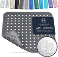 Homerella Anti Slip Shower Mat | Anti Mold Non Slip Bathtub Mat for Inside Shower | Square Floor Shower Mat 21 x 21 inch with Suction Cups for Grip & Hooks Hanging and Quick Drying | Machine Washable